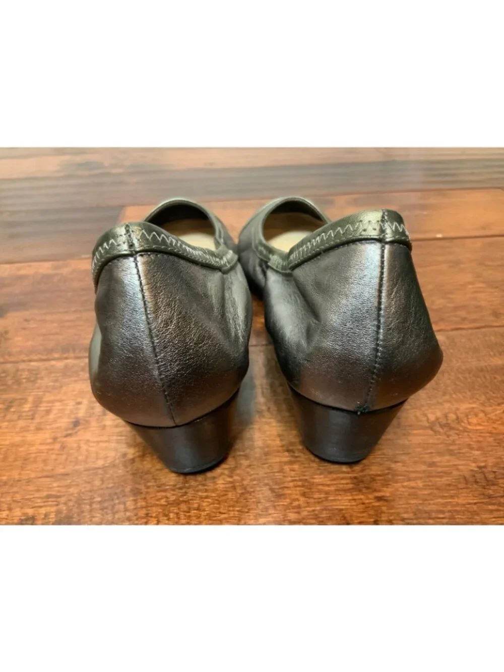 Cole Haan Silver Leather Toecap Wedge Heels, Size 8.5